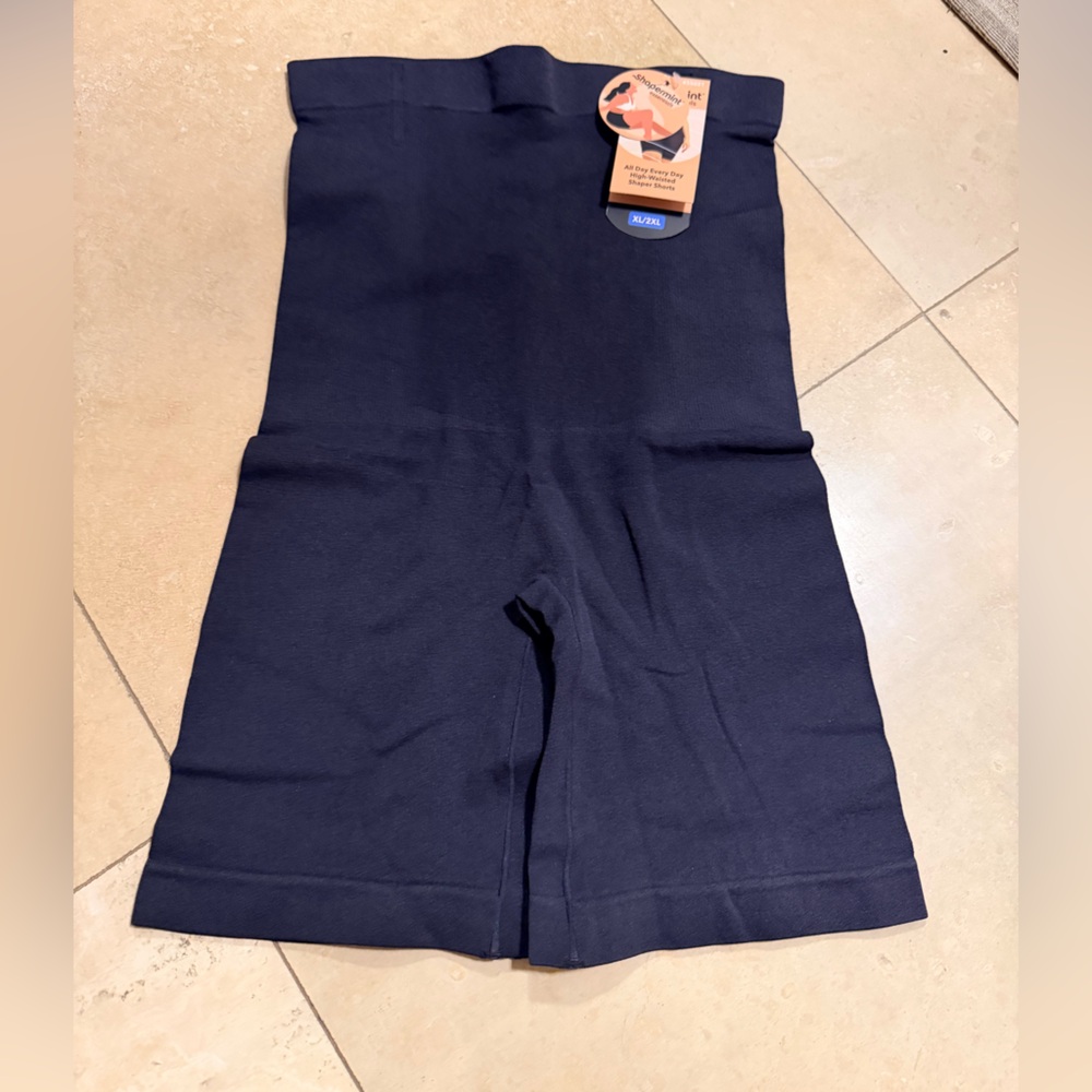 SHAPERMINT Essentials All Day Every Day High-Waisted Shaper Shorts XL Navy NEW
